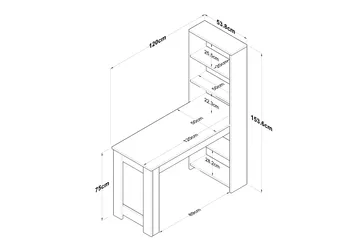 Meikkipöytä Patwal 120 cm - Pähkinä/Valkoinen - Huonekalut - Pöytä & ruokailuryhmä - Meikki- & kampauspöydät