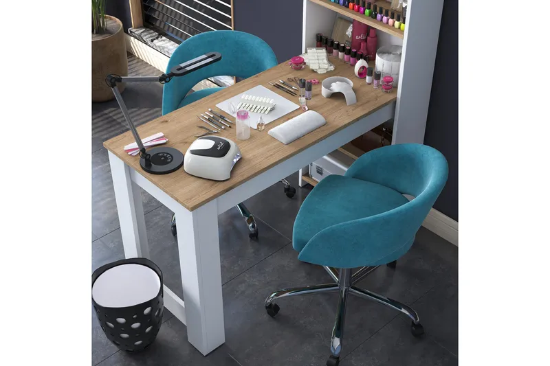 Meikkipöytä Patwal 120 cm - Pähkinä/Valkoinen - Huonekalut - Pöytä & ruokailuryhmä - Meikki- & kampauspöydät