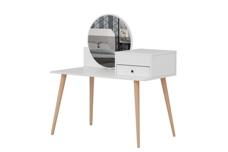 Straat Meikkipöytä 120x96 cm Valkoinen - Hanah Home - Huonekalut - Pöytä & ruokailuryhmä - Meikki- & kampauspöydät