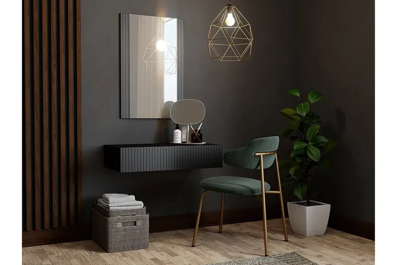 Strontian Sminkbord 80x42 cm Scandinavian Choice Black - Huonekalut - Pöytä & ruokailuryhmä - Meikki- & kampauspöydät - Meikkipöytä peilillä