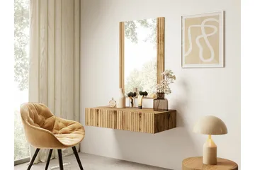 Strontian Sminkbord 80x42 cm Scandinavian Choice Brown - Huonekalut - Pöytä & ruokailuryhmä - Meikki- & kampauspöydät - Meikkipöytä peilillä