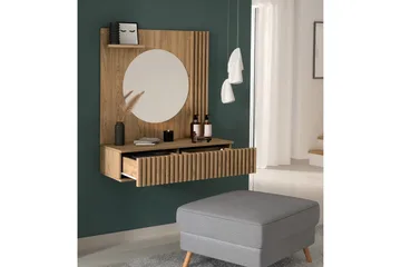 Meikkipöytä Entsian 85x40 cm - Ruskea - Huonekalut - Pöytä & ruokailuryhmä - Meikki- & kampauspöydät - Meikkipöytä peilillä