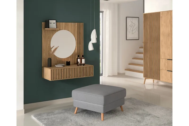 Meikkipöytä Entsian 85x40 cm - Ruskea - Huonekalut - Pöytä & ruokailuryhm ä - Meikki- & kampauspöydät - Meikkipöytä peilillä