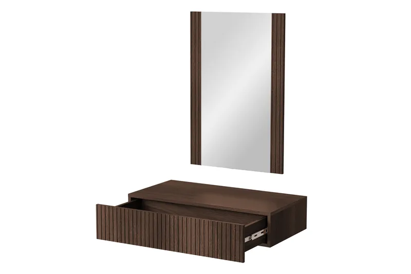 Meikkipöytä Hammarstrand - Pähkinäpuu - Huonekalut - Pöytä & ruokailuryhmä - Meikki- & kampauspöydät - Meikkipöytä peilillä