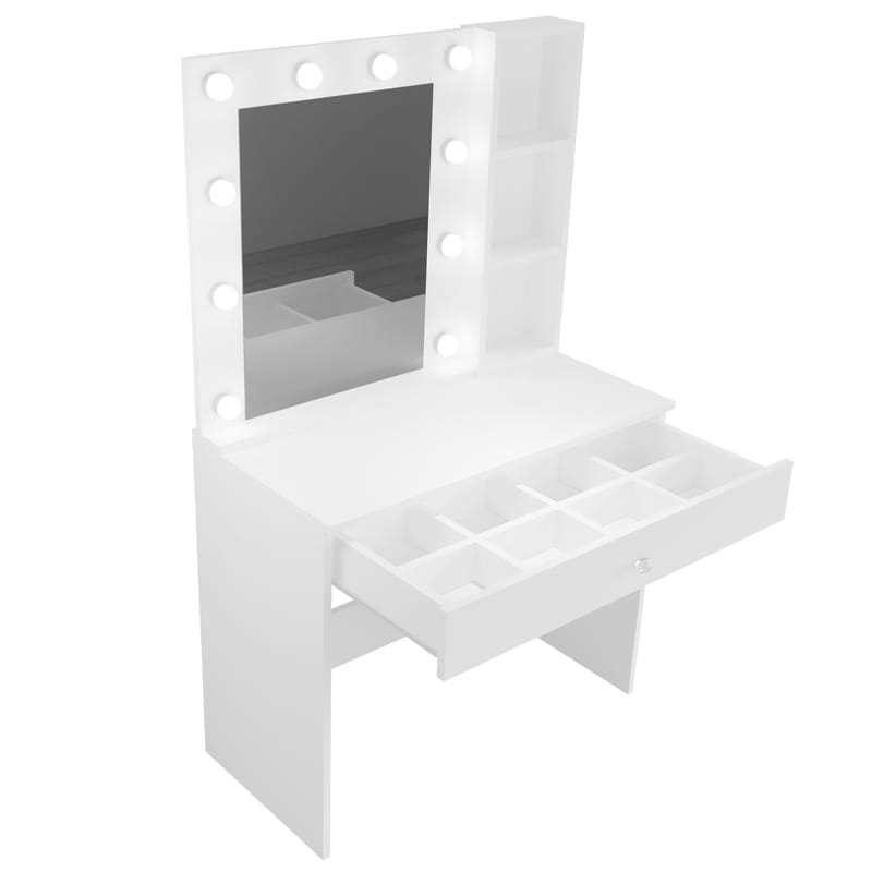 Meikkipöytä Hanah Home Marlowe (80 x 147 x 42,5 cm) valkoinen - Valkoinen - Huonekalut - Pöytä & ruokailuryhmä - Meikki- & kampauspöydät