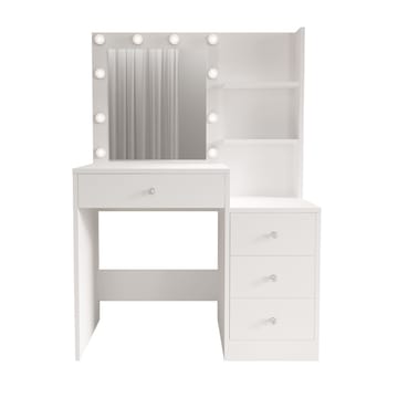Meikkipöytä Hanah Home Monelle (69,4 x 135 x 40 cm) Valkoinen - Valkoinen - Huonekalut - Pöytä & ruokailuryhmä - Meikki- & kampauspöydät