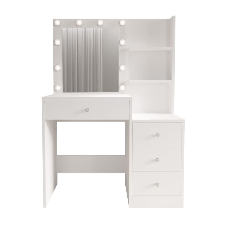 Meikkipöytä Hanah Home Monelle (69,4 x 135 x 40 cm) Valkoinen - Valkoinen - Huonekalut - Pöytä & ruokailuryhmä - Meikki- & kampauspöydät