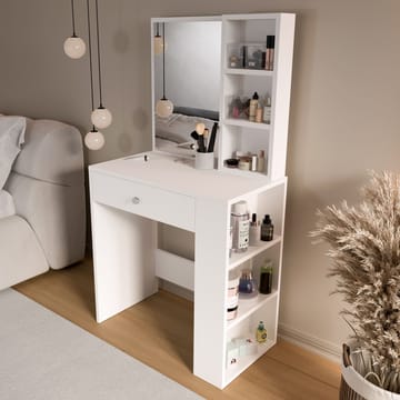 Meikkipöytä Hanah Home Monroeve (69,4 x 135 x 40 cm) Valkoinen - Valkoinen - Huonekalut - Pöytä & ruokailuryhmä - Meikki- & kampauspöydät