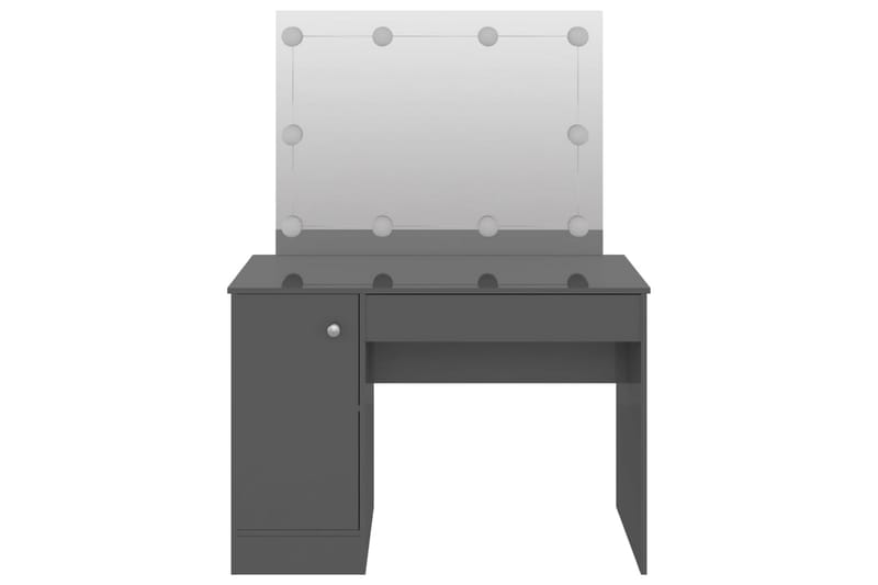Meikkipöytä LED-valoilla 110x55x145 cm MDF kiiltävä harmaa - Harmaa - Huonekalut - Pöytä & ruokailuryhmä - Meikki- & kampauspöydät