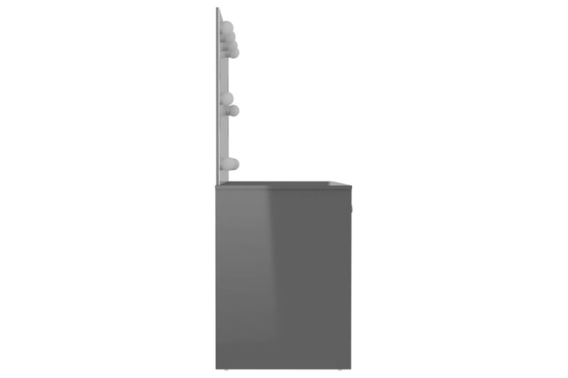 Meikkipöytä LED-valoilla 110x55x145 cm MDF kiiltävä harmaa - Harmaa - Huonekalut - Pöytä & ruokailuryhmä - Meikki- & kampauspöydät