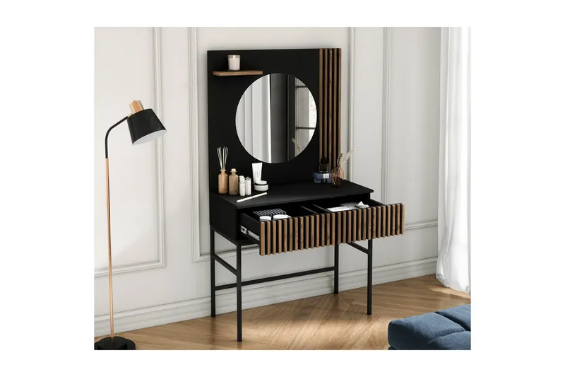 Meikkipöytä Meorati 85x60 cm - Ruskea - Huonekalut - Pöytä & ruokailuryhmä - Meikki- & kampauspöydät