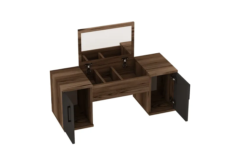 Mercan Kampauspöytä 100 cm - Vaaleanruskea/Antrasiitti - Huonekalut - Pöytä & ruokailuryhmä - Meikki- & kampauspöydät - Meikkipöytä peilillä