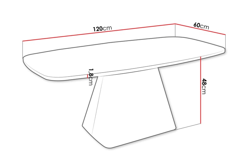 Meylor Sohvapöytä 120 cm - Harmaa/Musta - Huonekalut - Pöytä & ruokailuryhmä - Sohvapöytä