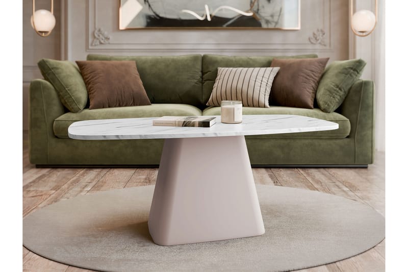 Meylor Sohvapöytä 120 cm - Valkoinen/Beige - Huonekalut - Pöytä & ruokailuryhmä - Sohvapöytä