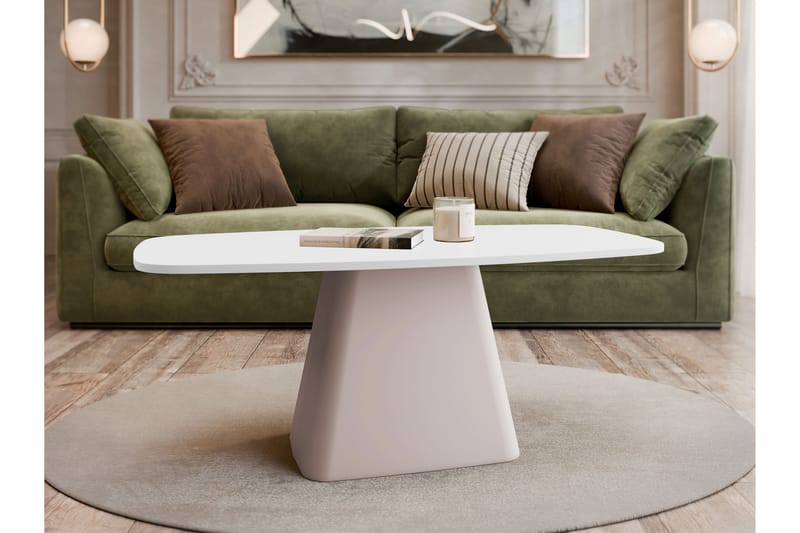 Meylor Sohvapöytä 120 cm - Valkoinen/Beige - Huonekalut - Pöytä & ruokailuryhmä - Sohvapöytä
