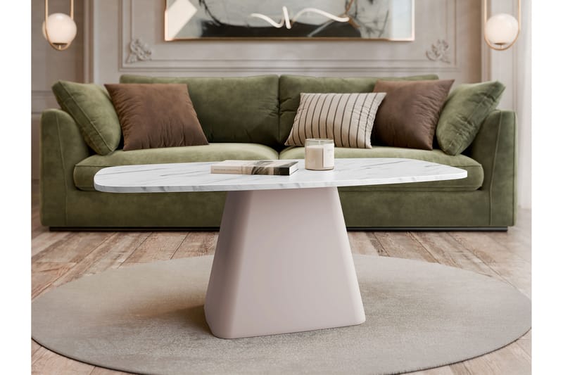 Meylor Sohvapöytä 120 cm - Valkoinen/Beige - Huonekalut - Pöytä & ruokailuryhmä - Sohvapöytä