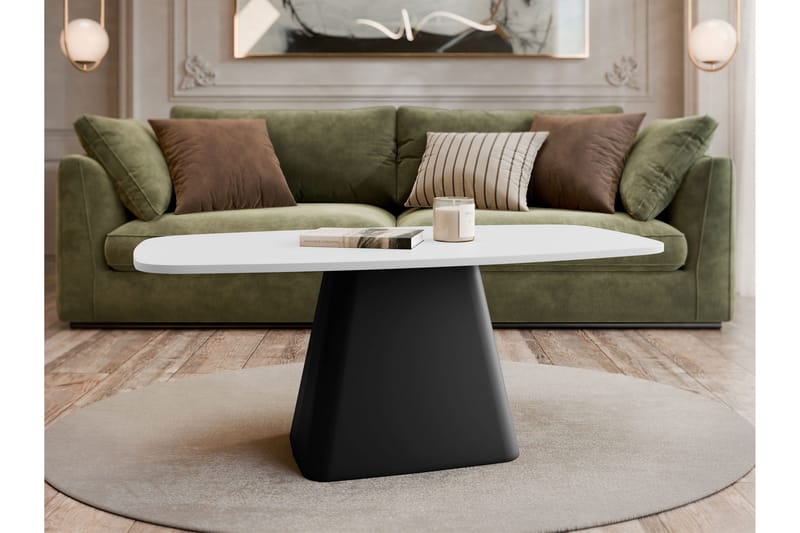 Meylor Sohvapöytä 120 cm - Valkoinen/Musta - Huonekalut - Pöytä & ruokailuryhmä - Sohvapöytä