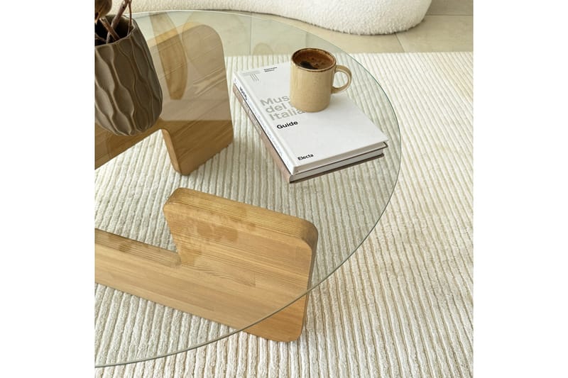 Mijara Soffapöytä 75 cm - Tammi/Läpinäkyvä - Huonekalut - Pöytä & ruokailuryhmä - Sohvapöytä