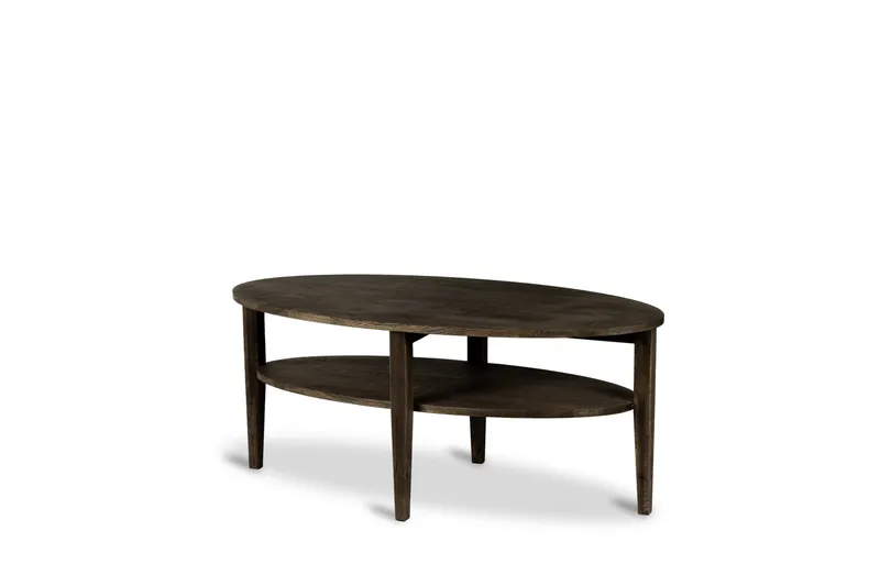 Milford Soikea Sohvapöytä 120x60 cm massiivipuuta, Tummanruskea