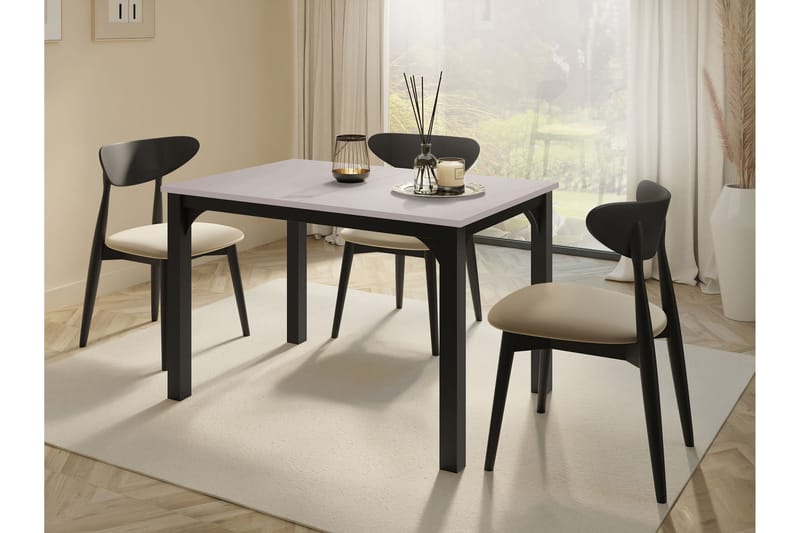 Millport Ruokapöytä 158 cm - Musta/Beige - Huonekalut - Pöytä & ruokailuryhmä - Ruokapöydät & keittiön pöydät
