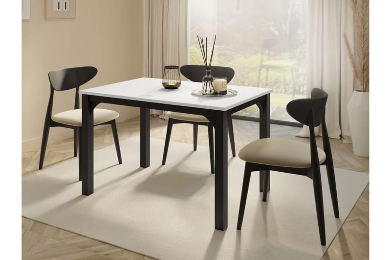 Millport Ruokapöytä 158 cm - Mustavalkoinen - Huonekalut - Pöytä & ruokailuryhmä - Ruokapöydät & keittiön pöydät