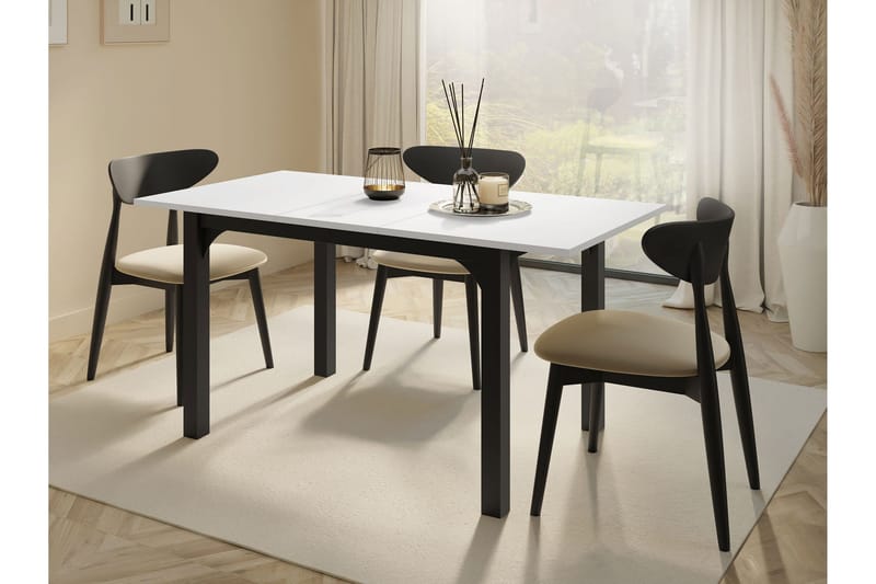 Millport Ruokapöytä 158 cm - Mustavalkoinen - Huonekalut - Pöytä & ruokailuryhmä - Ruokapöydät & keittiön pöydät