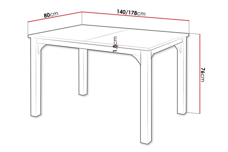 Millport Ruokapöytä 178 cm - Ruskea/Valkoinen - Huonekalut - Pöytä & ruokailuryhmä - Ruokapöydät & keittiön pöydät