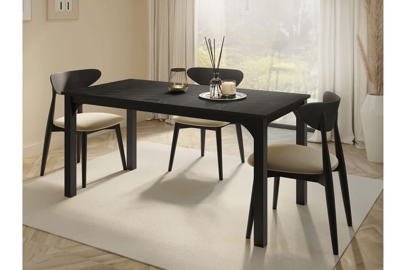 Millport Ruokapöytä 198 cm - Musta - Huonekalut - Pöytä & ruokailuryhmä - Ruokapöydät & keittiön pöydät