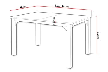 Millport Ruokapöytä 198 cm - Musta - Huonekalut - Pöytä & ruokailuryhmä - Ruokapöydät & keittiön pöydät