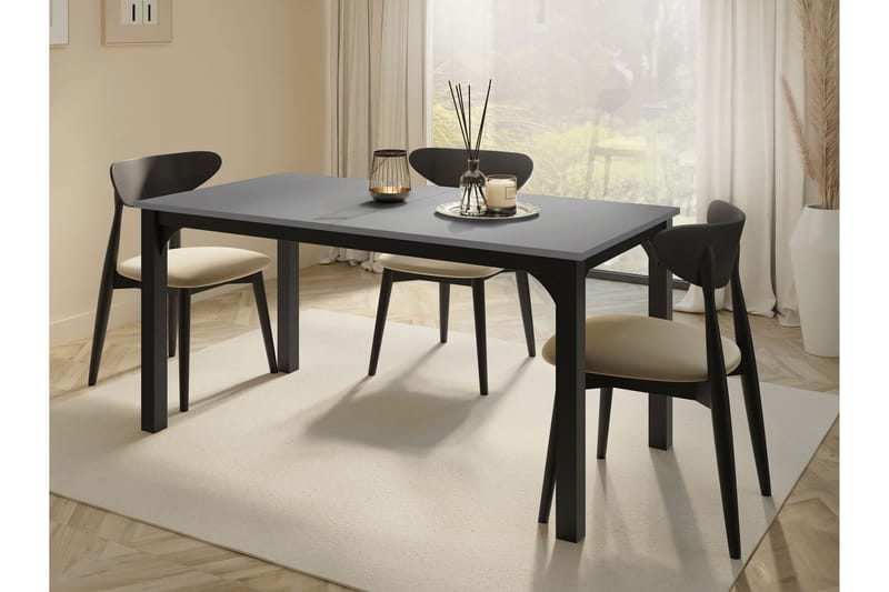 Millport Ruokapöytä 198 cm - Musta/Harmaa - Huonekalut - Pöytä & ruokailuryhmä - Ruokapöydät & keittiön pöydät