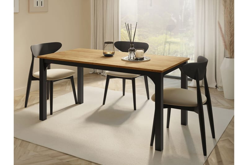 Millport Ruokapöytä 198 cm - Musta/Ruskea - Huonekalut - Pöytä & ruokailuryhmä - Ruokapöydät & keittiön pöydät