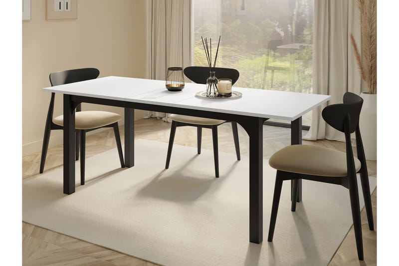 Millport Ruokapöytä 198 cm - Mustavalkoinen - Huonekalut - Pöytä & ruokailuryhmä - Ruokapöydät & keittiön pöydät
