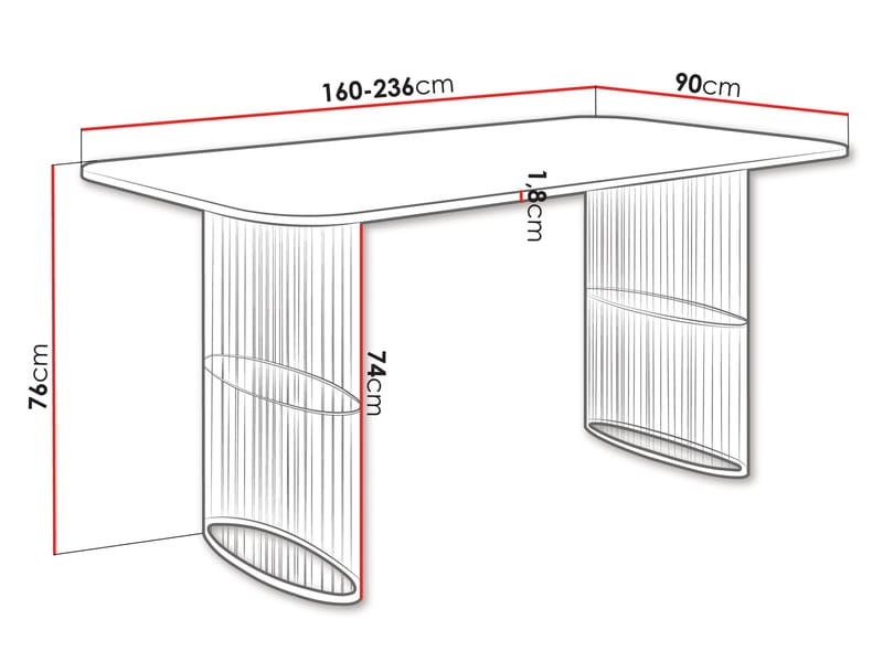 Mirion Jatkettava ruokapöytä 160-236 cm - Musta, Nature - Huonekalut - Pöytä & ruokailuryhmä - Ruokapöydät & keittiön pöydät