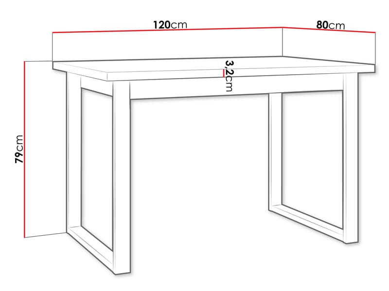 Mirlen Ruokapöytä 140 cm suorakulmainen - Musta/Ruskea - Huonekalut - Pöytä & ruokailuryhmä - Ruokapöydät & keittiön pöydät