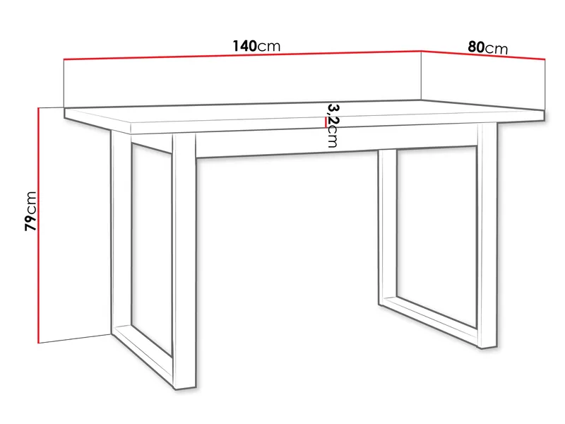 Mirlen Ruokapöytä 140 cm suorakulmainen - Musta/Ruskea - Huonekalut - Pöytä & ruokailuryhmä - Ruokapöydät & keittiön pöydät
