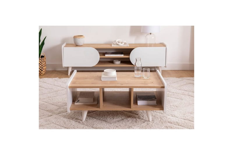 Mirra Sohvapöytä 90 cm - Sininen/Valkoinen - Huonekalut - Pöytä & ruokailuryhmä - Sohvapöytä