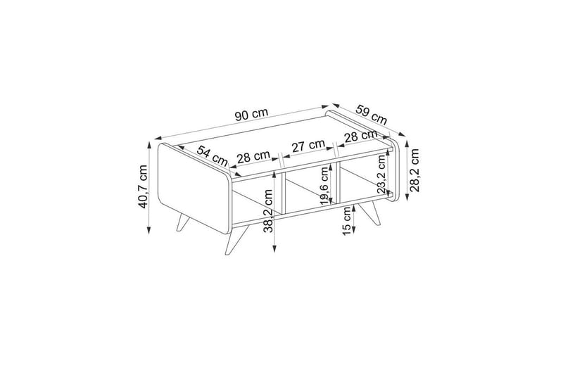 Mirra Sohvapöytä 90 cm - Sininen/Valkoinen - Huonekalut - Pöytä & ruokailuryhmä - Sohvapöytä