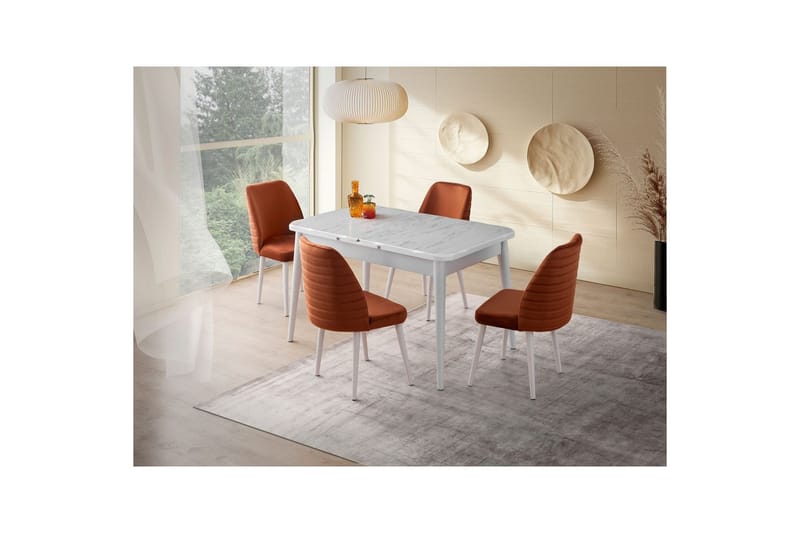 Morin Ruokapöytä 130 cm Suorakulmainen - Valkoinen - Huonekalut - Pöytä & ruokailuryhmä - Ruokapöydät & keittiön pöydät