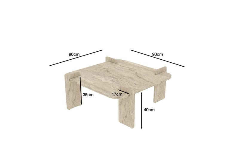 Morricus sohvapöytä 90 cm neliö - Huonekalut - Pöytä & ruokailuryhmä - Sohvapöytä