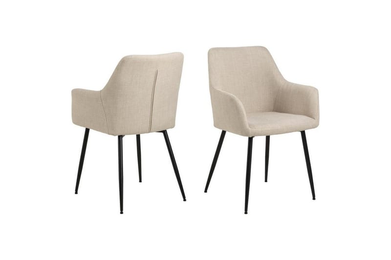 Motona Ruokailuryhmä 160 Cm + 4 Kpl Nielsby Ruokapöydän Tuolit - Musta/Beige - Huonekalut - Pöytä & ruokailuryhmä - Ruokailuryhmä