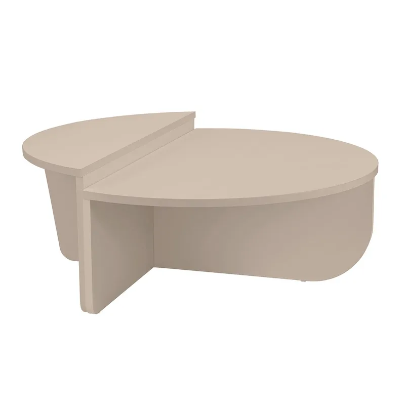 Mukund pyöreä sohvapöytä vaalea puu, Beige