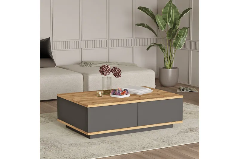 Najar Sohvapöytä 90 cm - Ruskea/Antrasiitti - Huonekalut - Pöytä & ruokailuryhmä - Sohvapöytä