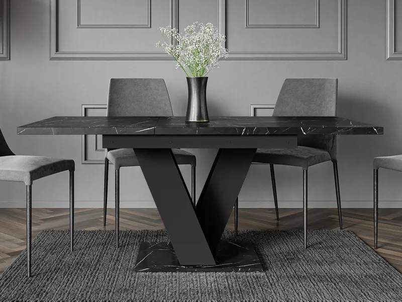 Nand Förlängningsbart Ruokapöytä 120-160 cm suorakulmainen - Musta - Huonekalut - Pöytä & ruokailuryhmä - Ruokapöydät & keittiön pöydät