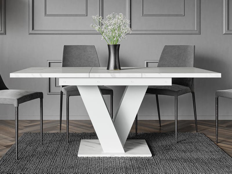 Nand Förlängningsbart Ruokapöytä 120-160 cm suorakulmainen - Valkoinen - Huonekalut - Pöytä & ruokailuryhmä - Ruokapöydät & keittiön pöydät