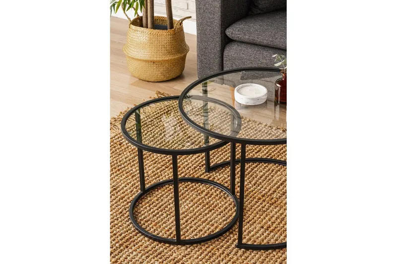 Naruram Sohvapöytä 60 cm - Musta/Läpinäkyvä - Huonekalut - Pöytä & ruokailuryhmä - Apupöytä & sivupöytä - Sarjapöytä