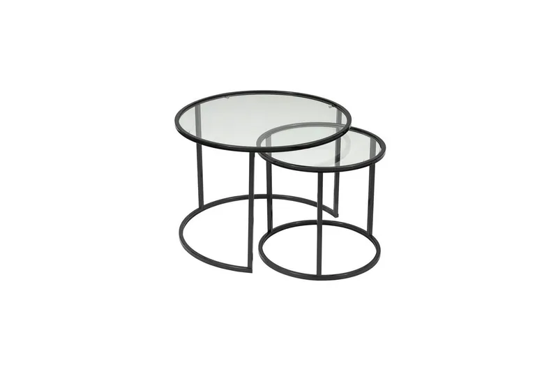 Naruram Sohvapöytä 60 cm, Musta/Läpinäkyvä