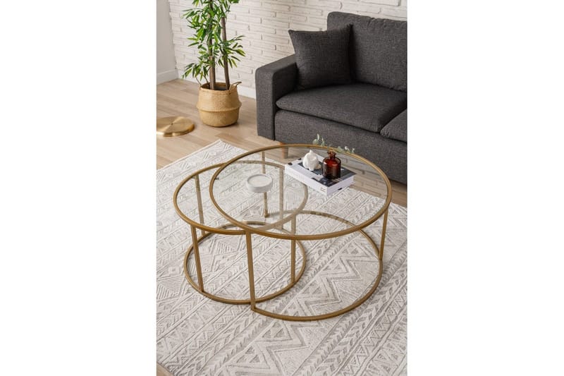 Naruram Sohvapöytä 80 cm - Keltainend/Läpinäkyvä - Huonekalut - Pöytä & ruokailuryhmä - Sohvapöytä