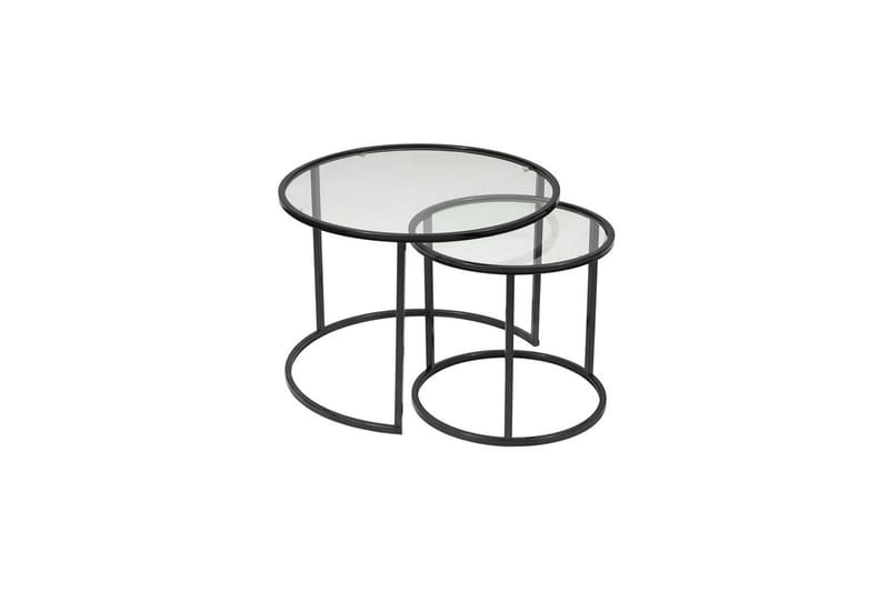 Naruram Sohvapöytä 80 cm, Musta/Läpinäkyvä