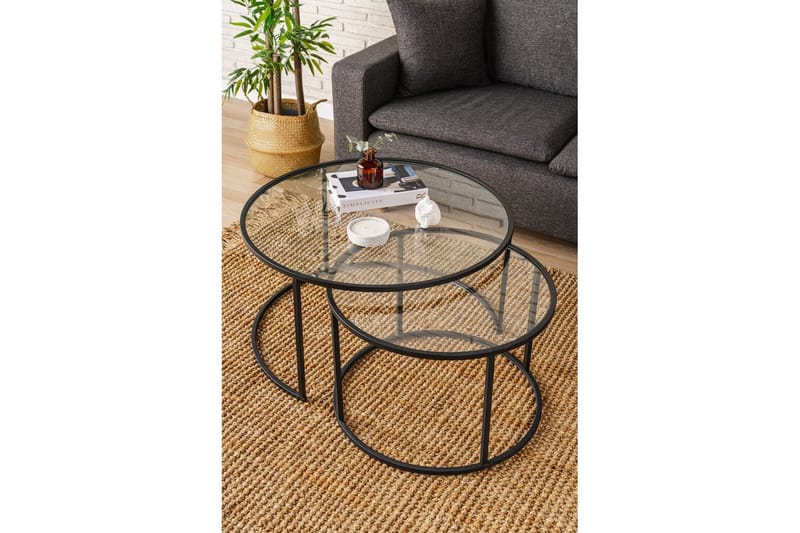 Naruram Sohvapöytä 80 cm - Musta/Läpinäkyvä - Huonekalut - Pöytä & ruokailuryhmä - Sohvapöytä