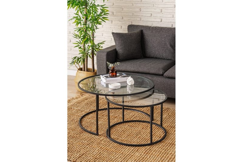 Naruram Sohvapöytä 80 cm - Musta/Läpinäkyvä - Huonekalut - Pöytä & ruokailuryhmä - Sohvapöytä